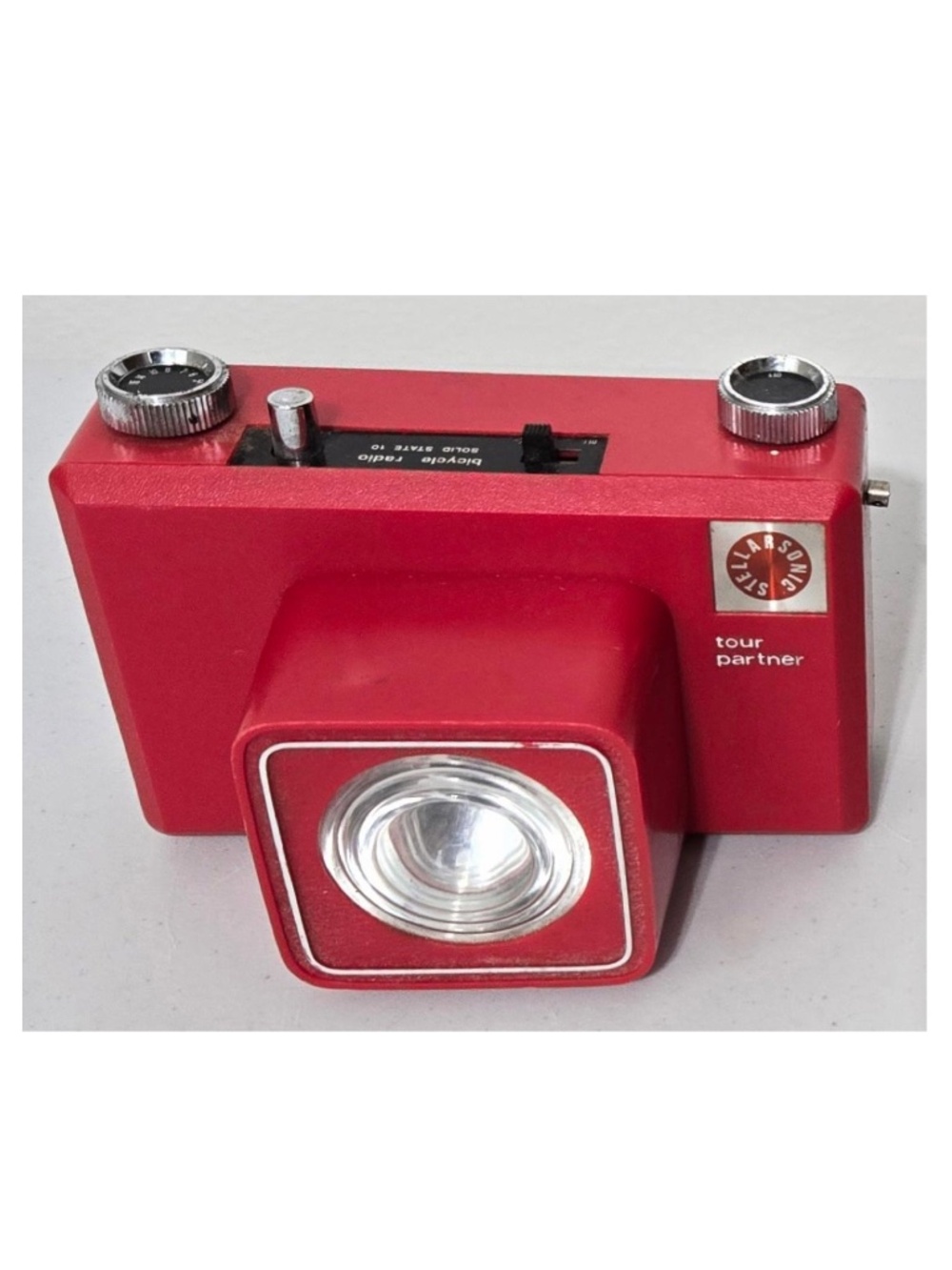 Vintage 70s Stellar Sonic Bike Radio Red Working Portable VTG